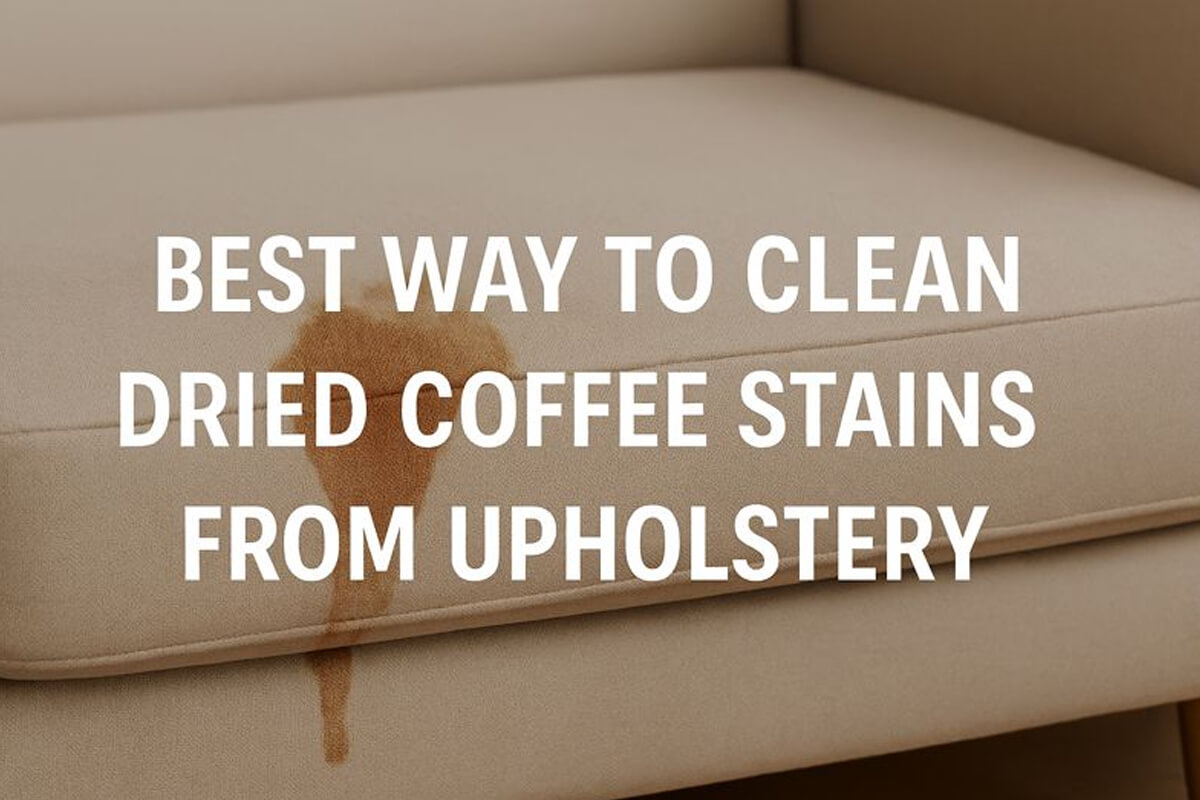 dried coffee stains on the upholstery