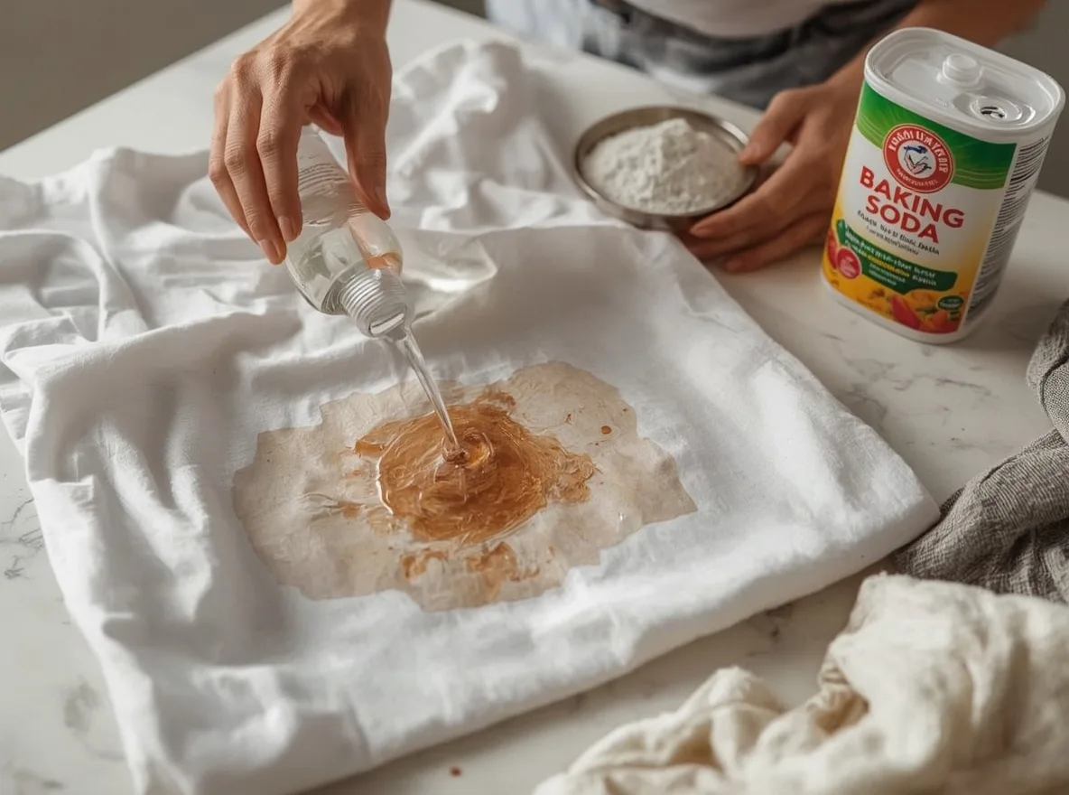 Removing cooking oil from cotton clothes with dish soap